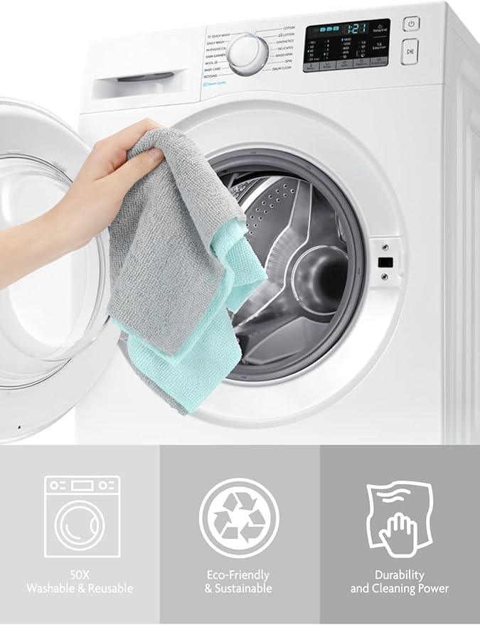 Fantasticlean Microfiber Cleaning Cloth Roll -40 Pack, Tear Away Microfiber Towels, 12