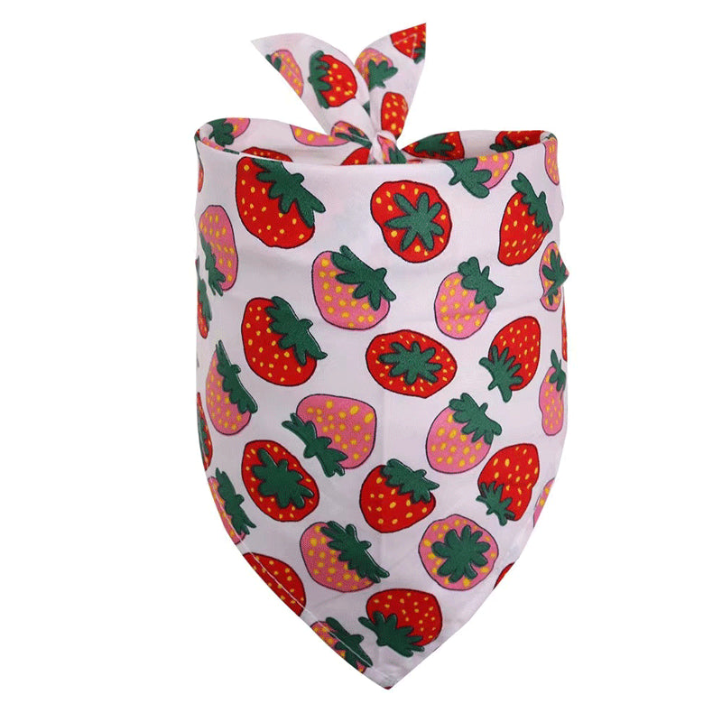 Pet Accessories Summer Pet Drool Towel Fruit Style Pet Scarf Pure Cotton Dog Triangle Scarf