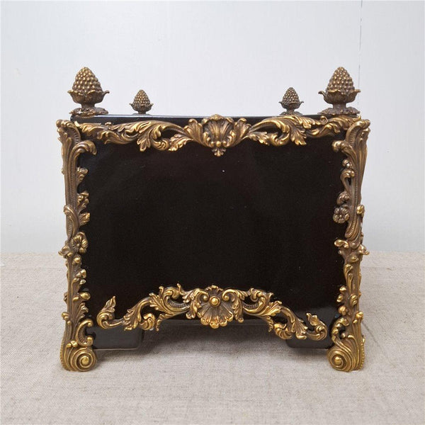IDS-Ebony Porcelain Midnight Cachepot Planter with Bronze Ormolu