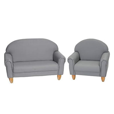 Children's Factory As We Grow Chair and Couch, Flexible Seating for Daycare or Preschool, Kids Reading Couch, Playroom Furniture, Gray