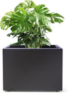 Metal Planter Box Rectangular Block-No Installation Required Galvanized Steel Long Box Planter Modern Outdoor Planters All-Weather Use with Drainage Holes for Patio/Porch,16 ×12×12IN