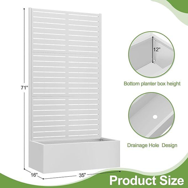 Trellis for Climbing Plants Outdoor，Mental Garden Bed with Drainage Holes Outdoor Privacy Screen Design Tall planters for herb Flower Vegetables 73