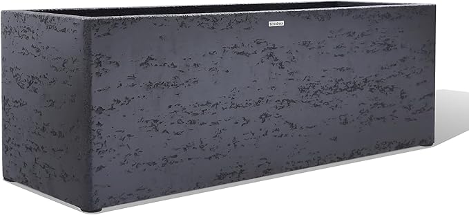 42 Inch Rectangular Concrete Planter（42Lx14Wx15H，58 Pounds）,Durable All-Weather Use with Drainage Holes,Large Rectangular Planter for Outdoor Indoor Plants