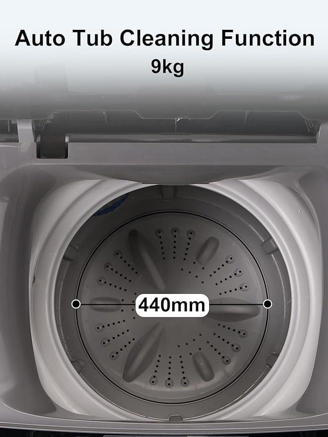 25 lbs Full Automatic Washing Machine with LED Display Compact Washing Machine with Drain Dump, 10 Wash Programs and 8 Water Levels Ideal for Dorms, Apartments, RV, Grey