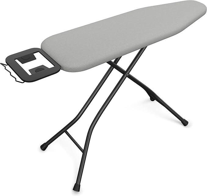 Yaheetech Foldable Ironing Board, Heavy Duty Iron Board with 9 Adjustable Heights, 4 Layer Cover and Safety Iron Rest, 52X14 Compact and Space Save Iron Board for Home Laundry Room Use, Gray