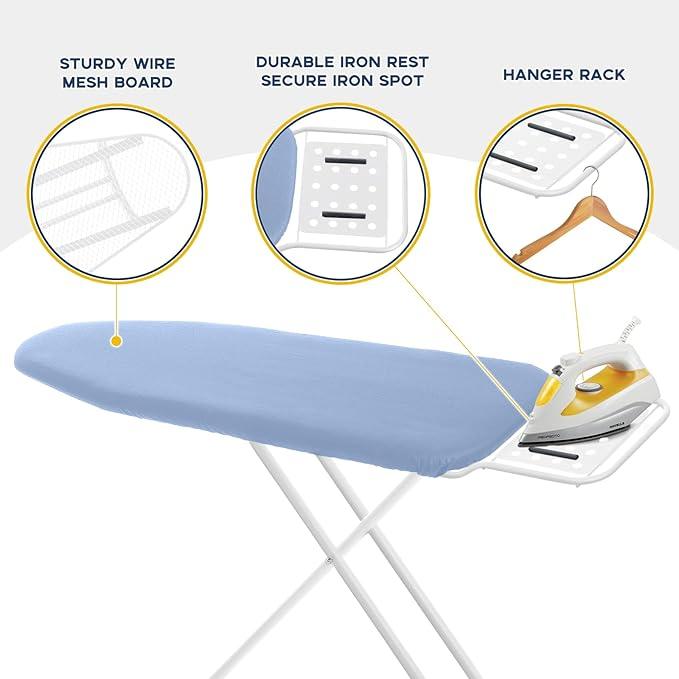 Full Size Ironing Board with Iron Rest, Heavy Duty Compact Ironing Board 43
