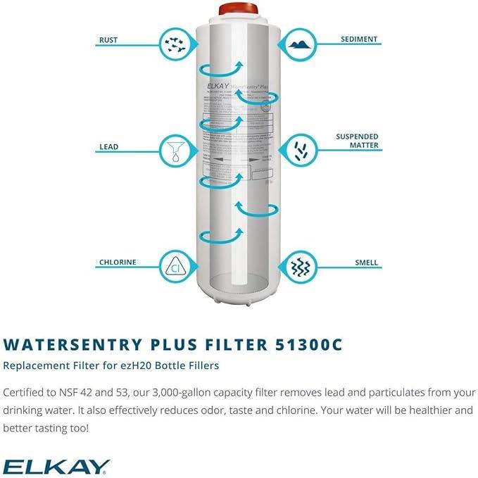 Elkay LZSG8WSK EZH2O Wall Mounted Drinking Fountain and Hands Free Bottle Filling Station with Cooler - Light Gray Granite