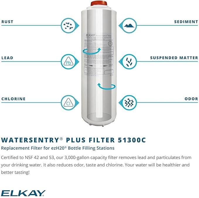 Elkay EZO8WS EZH2O Refrigerated Single Drinking Fountain with Bottle Filling Station and Hands Free Activation - Stainless Steel