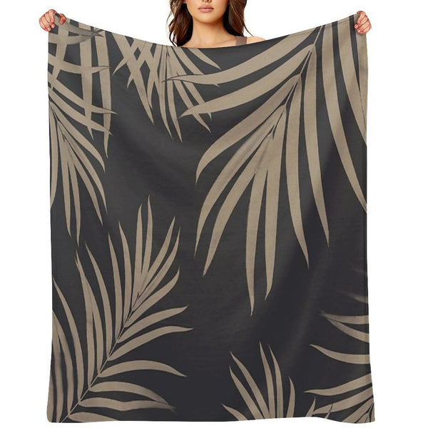 Palm Leaves Pattern Sepia Vibes #2 #tropical #decor #art Plush Throw Blanket