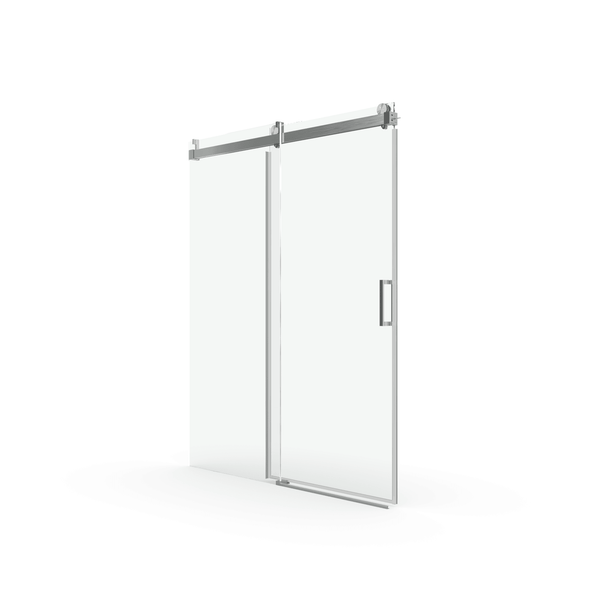 68 to 72 inches wide x 76 inches high frameless soft closing shower door 3/8 inches (10mm) thick brushed nickel solid glass 22D0
