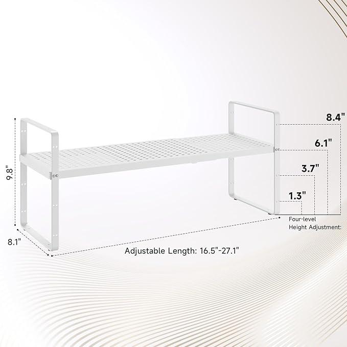 Hole Pattern Expandable Shelf Organizer,2Pack 8.1