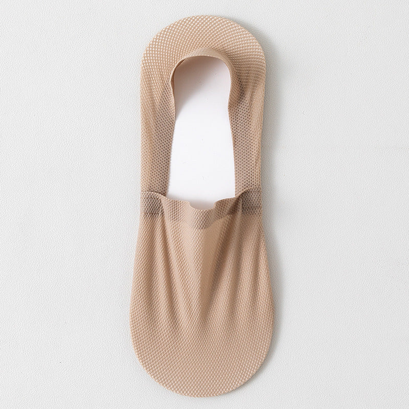 Men's thin breathable mesh boat socks short socks shallow mouth ice silk invisible socks ﻿