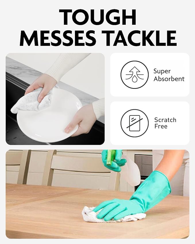Fantasticlean Microfiber Cleaning Cloth Roll -90 Pack, Tear Away Microfiber Towels, 12