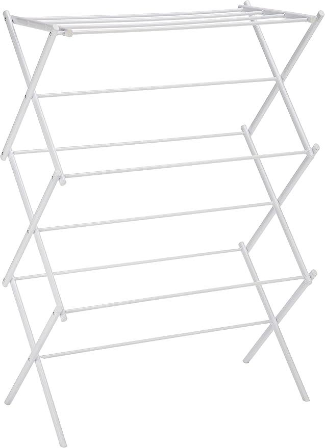 Amazon Basics Foldable Portable Laundry Rack for Air Drying Clothing, Indoor Outdoor Use - 14.5
