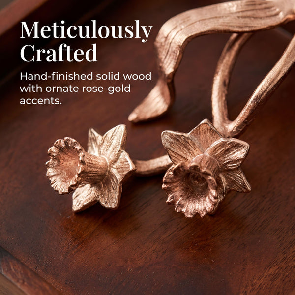 Wooden Napkin Holder – Rose Gold Finish