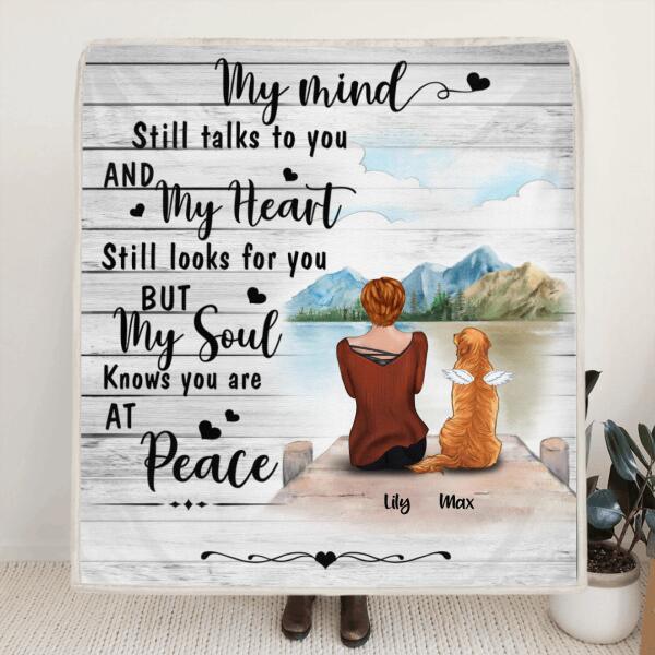 Personalized Dog Mom Quilt/Fleece Blanket - Best Gift For Dog Lovers - My Mind Still Talks To You - TBZX4U