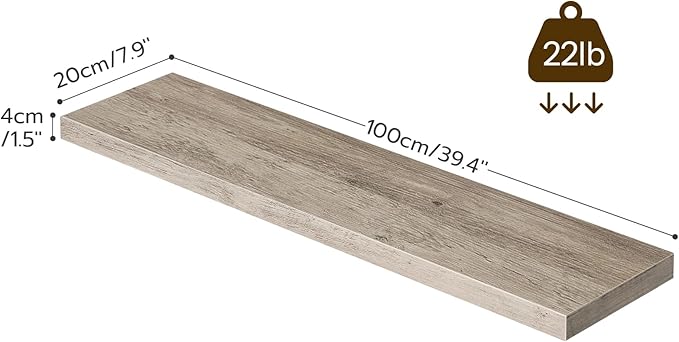 HOOBRO Floating Shelves for Wall, Wall Mounted Shelf Set of 2, 39.4
