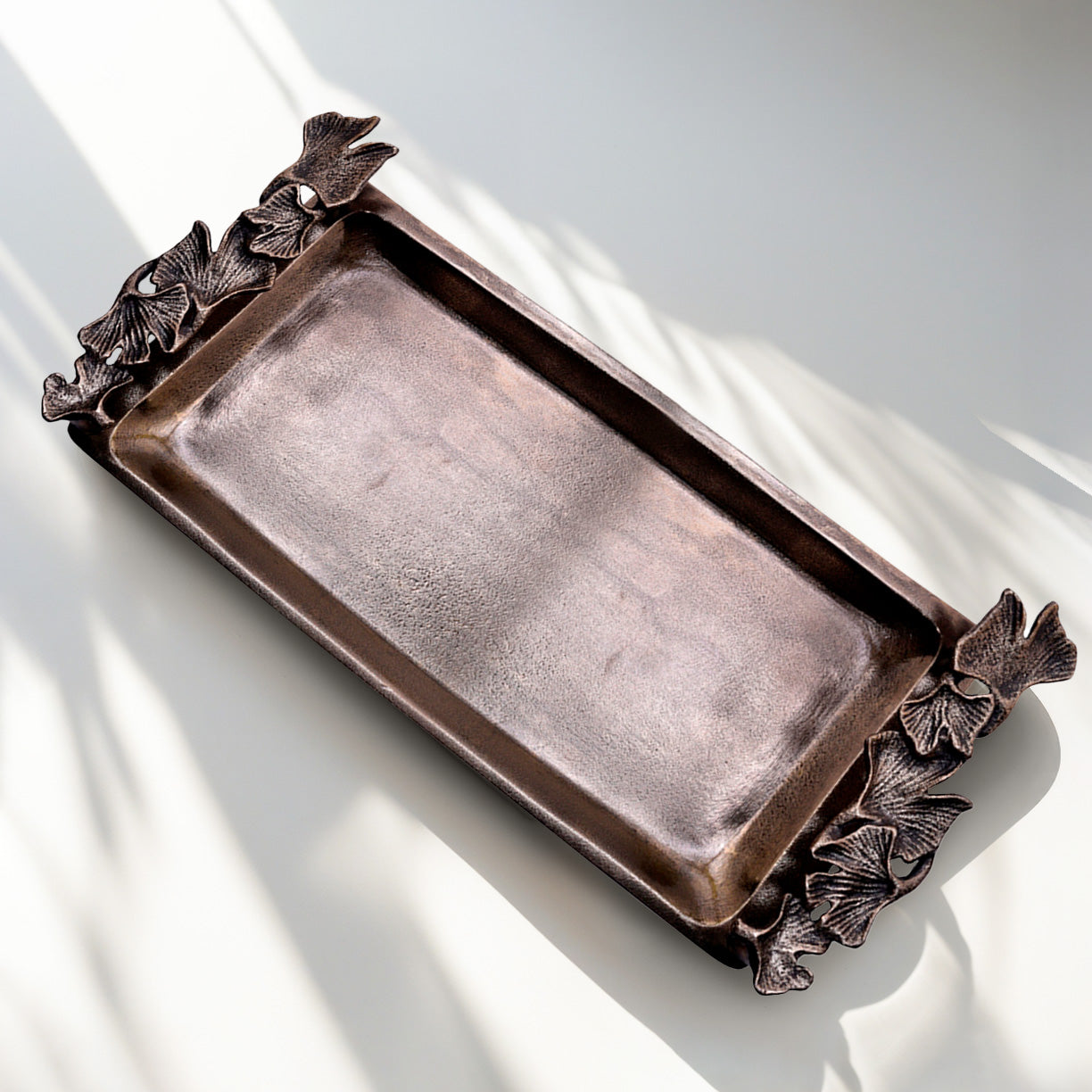 Gingko Grace – Modern Decorative Counter Accent Handmade Bathroom Vanity Tray Decozen