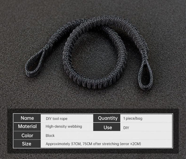Func. tool rope, equip. tools, phone anti-loss hooks, bag & pant dec. ropes