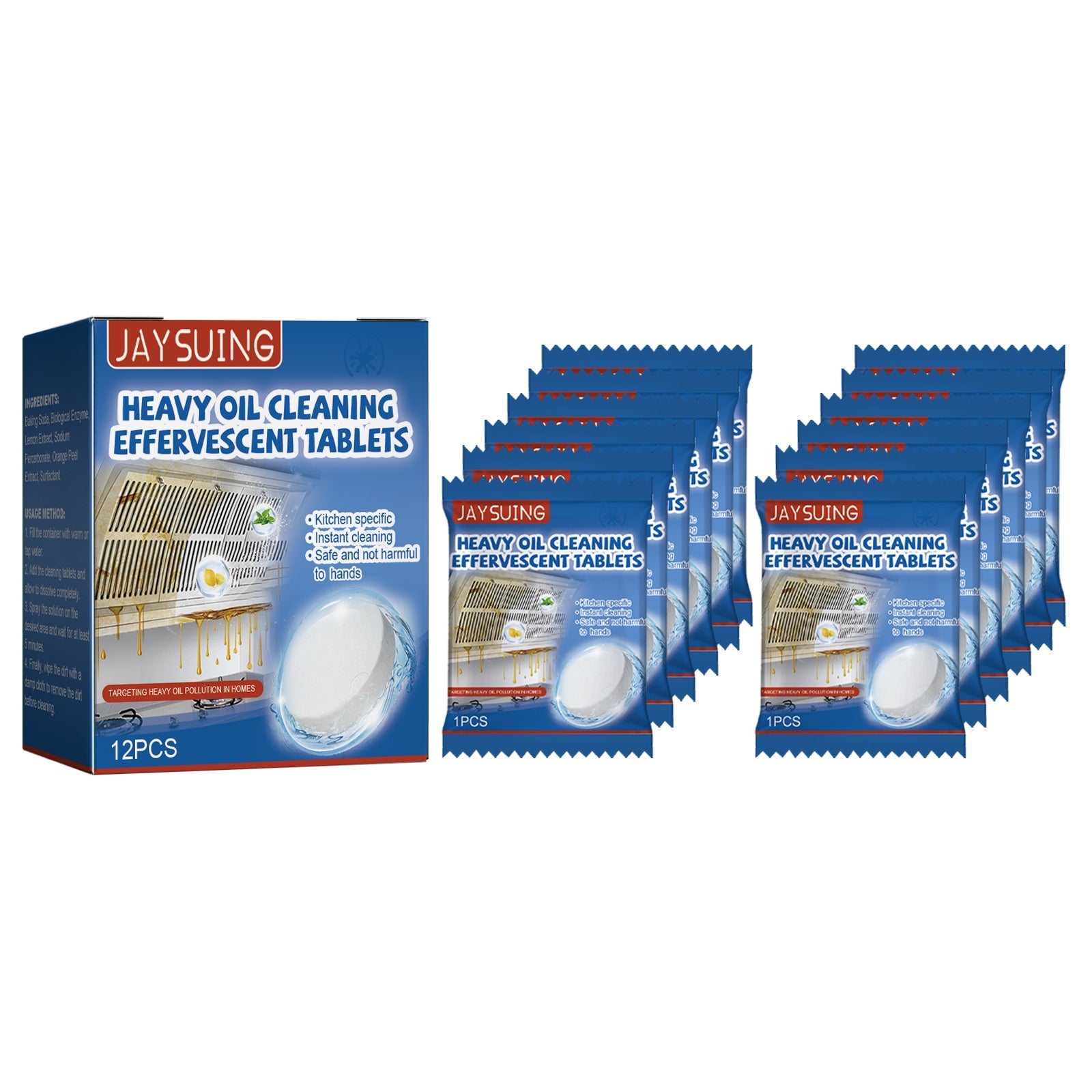 Kitchen Oil Stain Cleaning Tablets Heavy Oil Dirt Stain Cleaning Effervescent Tablets Kitchen Range Hood Cooktop