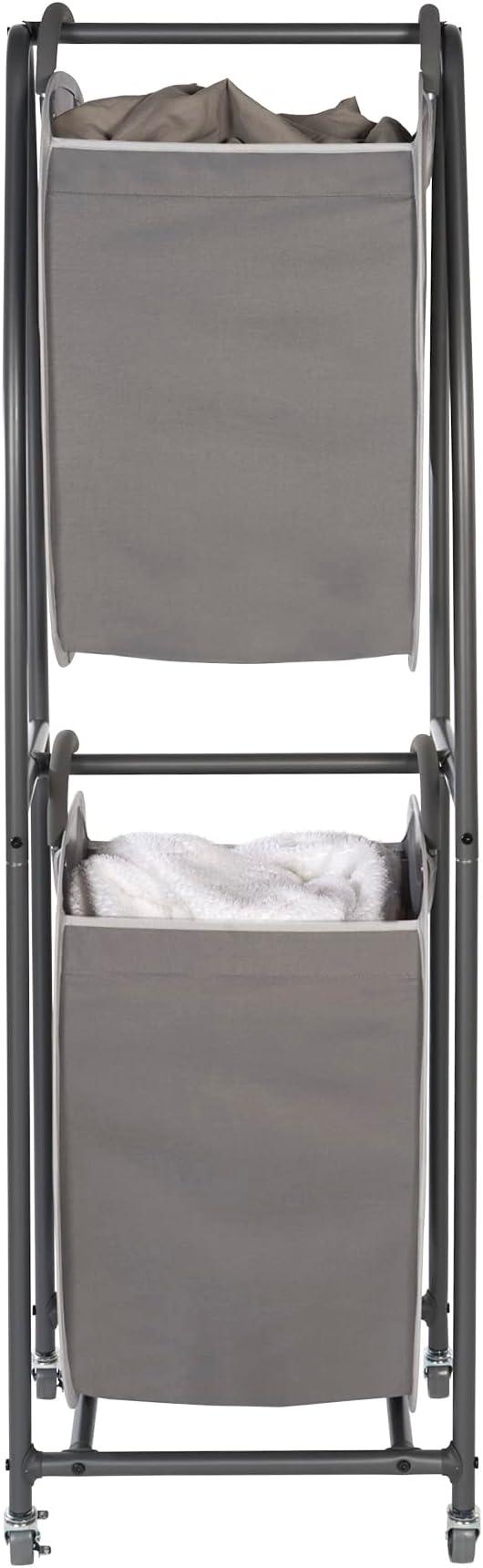 Neatfreak - 2 Tier Laundry Sorter - Laundry Hamper With Wheels & 2 x Laundry Basket Tote Bags For Dirty Clothes, Towels, Blankets, Bathroom Storage & Laundry Room Organization