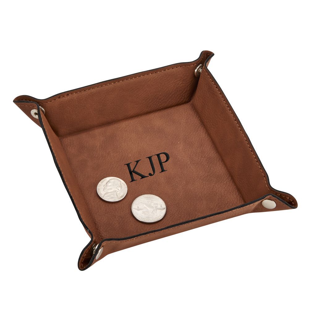 Leatherette Snap Tray, Caramel 5