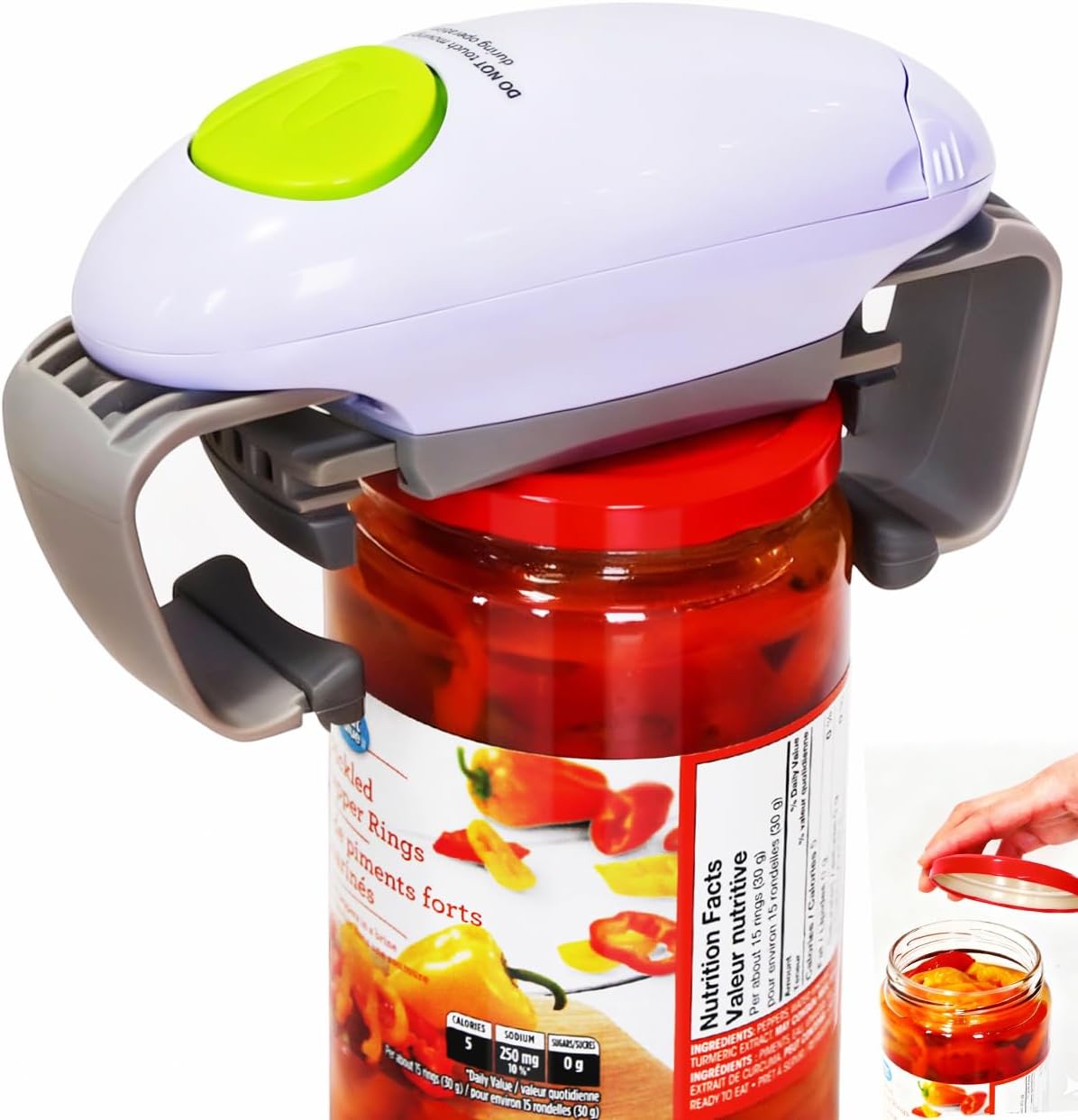 Electric Jar Opener for Seniors, One-Touch Bottle & Lid Opener