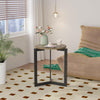 19.68''H Round Side Table, Round Accent End Table with Sturdy Metal Frame, Round Nightstand, for Living Room, Brown - Rustic Brown
