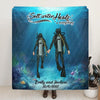 Personalized Couple Diving Quilt/Fleece Blanket - Best Gift For Couple - Salt Water Heals Everything - Quilt Blanket / #FFFFFF / YOUTH 50x60 INCHES (130x150 CM)