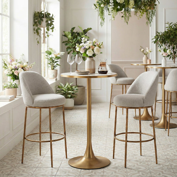 Bite Bar Table Beige & Gold