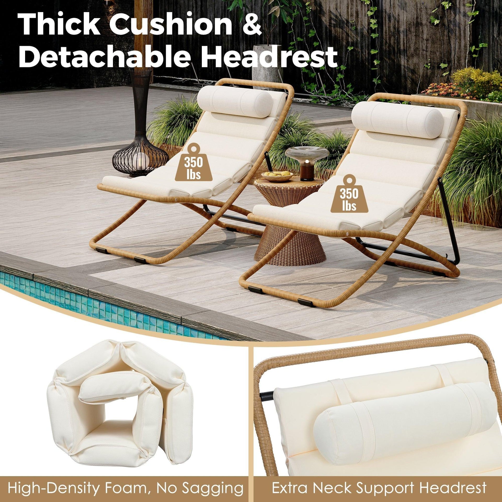 2-Pieces Outdoor Folding Chair