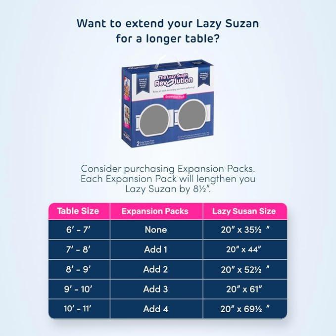 Expansion Pack - Light Gray - 2 Straight Tracks and 2 Trays. Does not Work Without the Lazy Susan Revolution Full Set (Sold Separately).