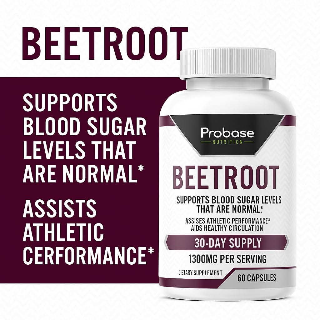 Probase Nutrition Beetroot 60 Capsules 30-Day Supply