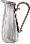 Silver Stainless Steel Water Pitcher, Leather Handle