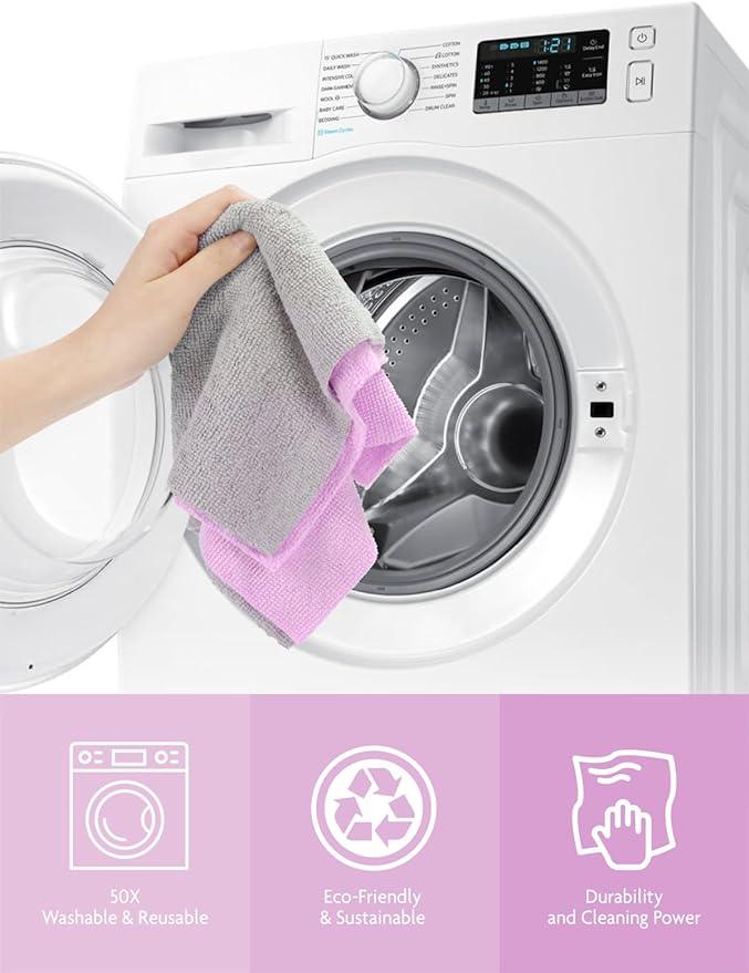 Fantasticlean Microfiber Cleaning Cloth Roll -75 Pack, Tear Away Microfiber Towels, 12
