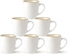 GBHOME Ceramic Coffee Mugs Set of 6, 12oz Stoneware Coffee Mugs Set For Dad Mom Women MEN, Light Weight Ceramic Coffee Cups for Latte/Tea/Beer/Hot Cocoa, Dishwasher & Microwave Safe-Pearl White