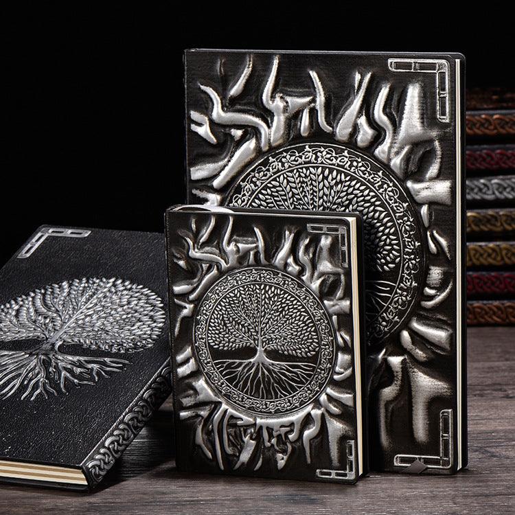 A5 relief notebook, retro PU notebook, handmade diary, business notebook