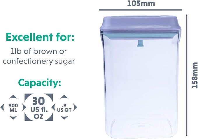 BopTop (1pc - 900ml) Airtight Food Storage Container – Mechanical Silicone Seal Canister - BPA-Free - 0.9Qt