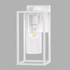 Pia Ricco Outdoor Wall Lights, Outdoor Wall Lantern with Circular Clear Glass Shade, Waterproof Exterior Lighting Fixtures, Modern Front Porch Lighting for House, Garage, E26 Base, ETL Listed, White