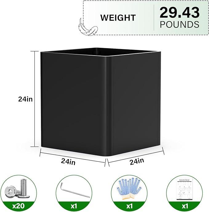 Large Metal Square Planter 24