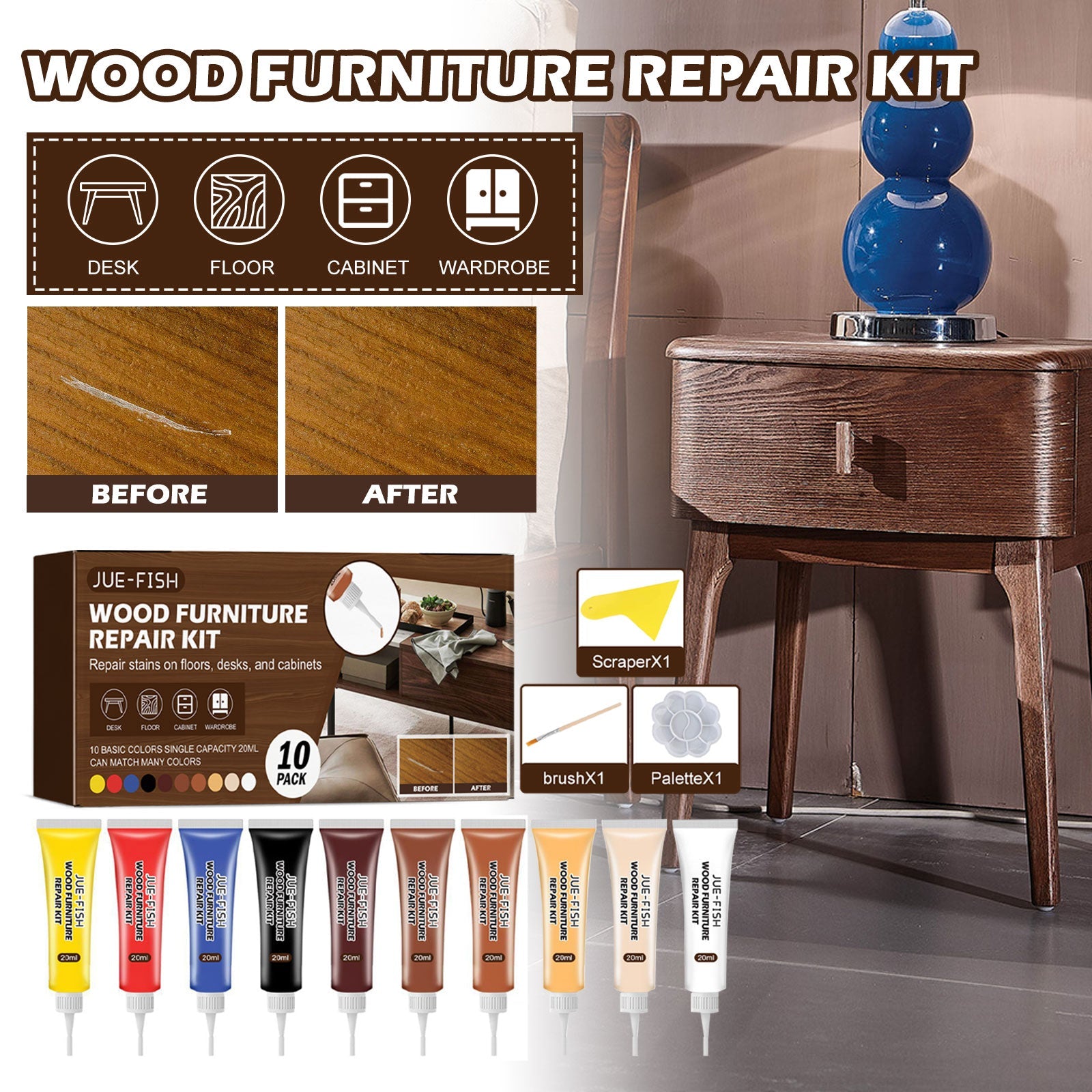 Wood Furniture Repair Kit Furniture Beauty Repair Material Repair Faded Touch Up Kit
