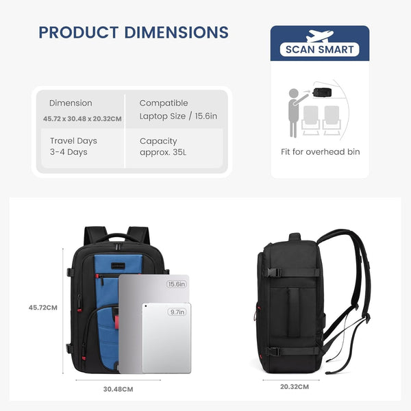 The Helvix™ Xtreme Backpack by Camel Mountain – 35L, Fits Up To 16