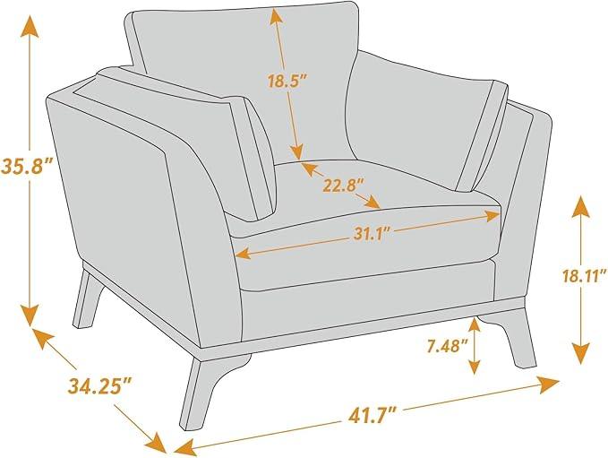Large-Sized Accent Chair, Thick Cushion Bedroom Reading Chair, Comfortable Living Room Single Sofa, Boucle Milky White