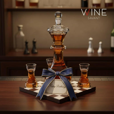 New Chess Decanter Set by The Wine Savant - Queen Chess Decanter 750ml 12