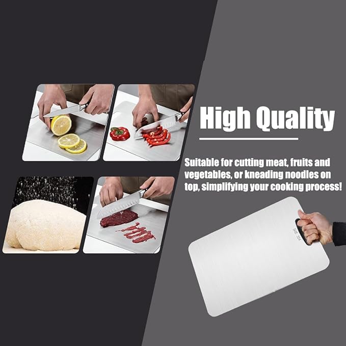 Titanium Cutting Boards for Kitchen - 100% Pure Titanium Cutting Board - Double Sided Food Grade Quality Cutting Boards - Easy to Clean and Store (18