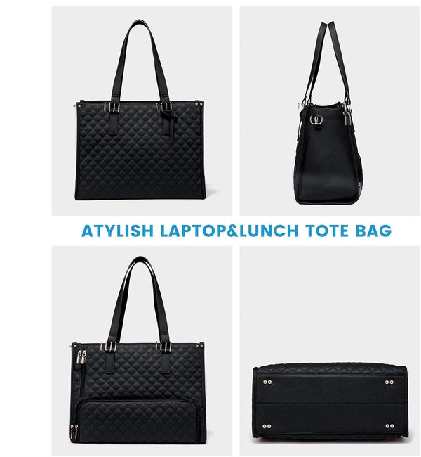 2 in 1 Insulated Lunch Tote with Laptop Compartment 15 Inch Work Bag