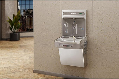 Elkay LZO8WS EZH2O Refrigerated Single Drinking Fountain with Bottle Filling Station and Hands Free Activation - Stainless Steel