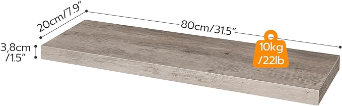 HOOBRO Floating Shelves for Wall, Wall Mounted Shelf Set of 2, 31.5