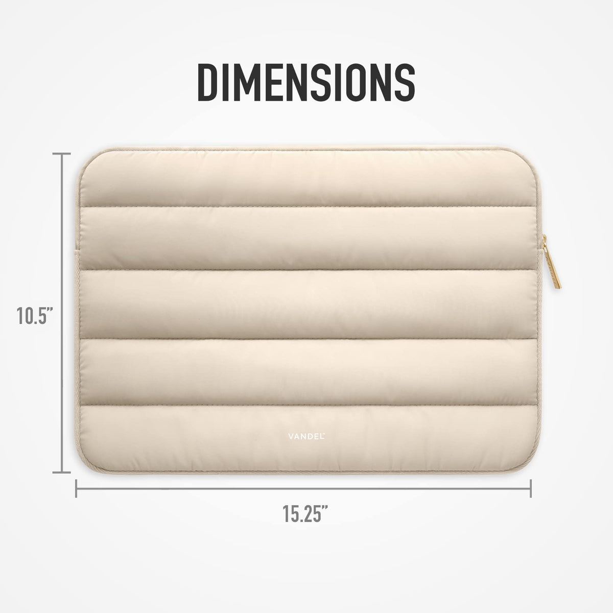 Vandel Original Puffy Laptop Sleeve, 15-16 in, Sand