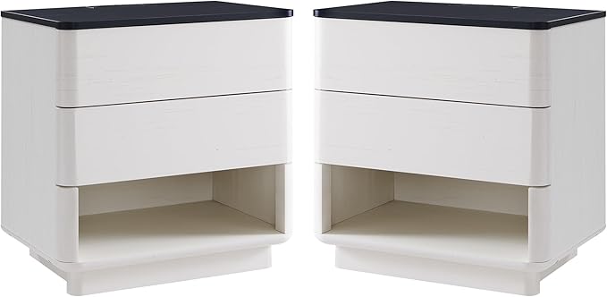 Nightstand Set of 2 with Charging Station, 22